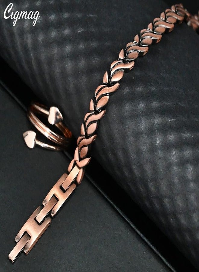Cigmag Copper Anklet for Women Ultra Strength Solid Copper Anklet Bracelet Adjustable Length with Sizing Tool - Image 5